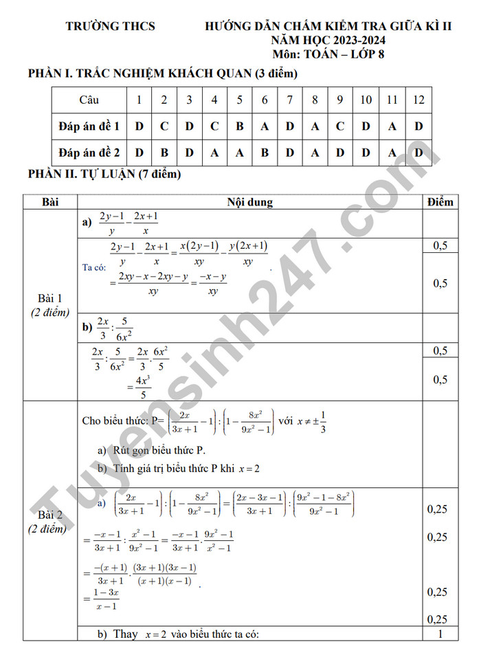 De giua ki 2 mon Toan lop 8 nam 2024 - THCS Xa Tay Yen A (Co dap an)