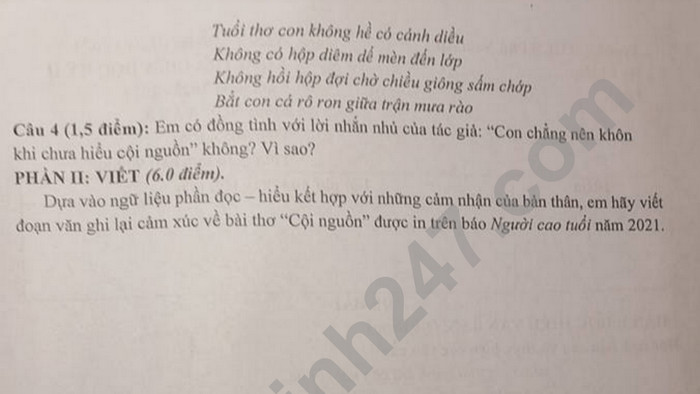 De giua ki 2 mon Van lop 8 nam 2024 - THCS Phu Nam An