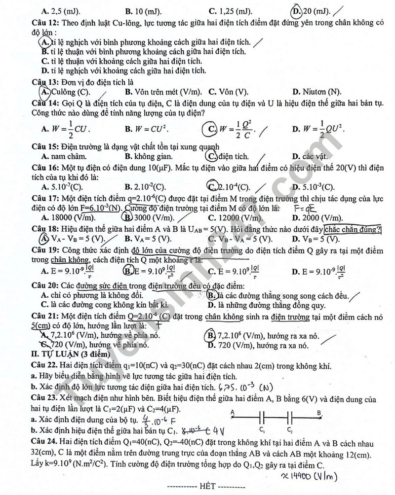 De thi giua ki 2 mon Ly lop 11 nam 2024 - THPT Phuoc Thien