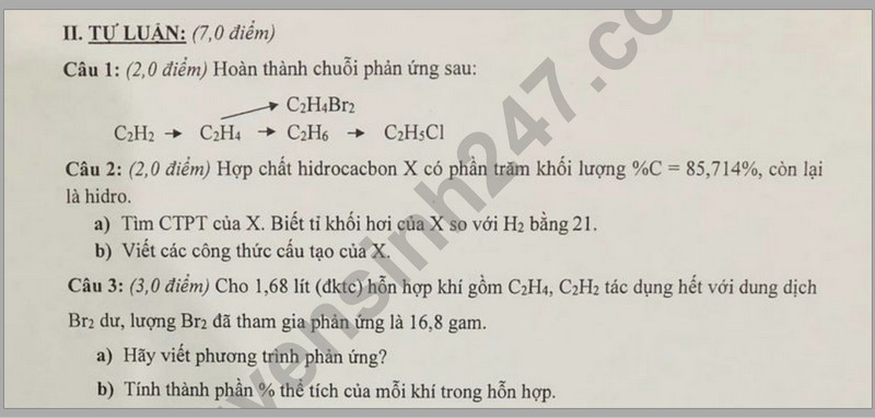 De thi giua ki 2 mon Hoa lop 9 nam 2024 - Truong Trung Tieu hoc Viet Anh 3
