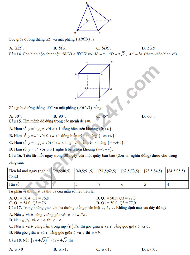 De giua ki 2 mon Toan 11 nam 2024 - THPT Muong Khuong (Co dap an)