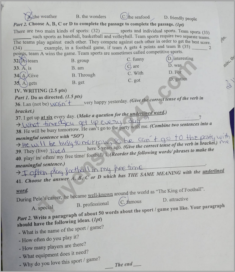 De thi giua ki 2 mon Anh lop 6 - THCS Khanh Binh 2024