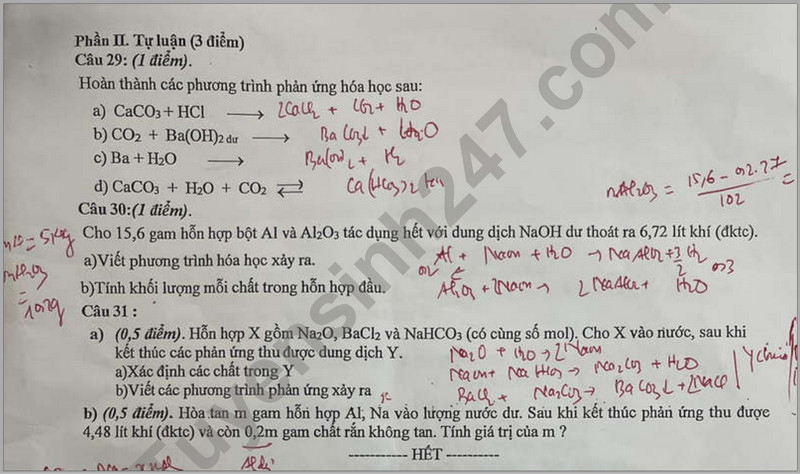 De thi giua ki 2 mon Hoa lop 12 - THPT Ngo Quyen 2024