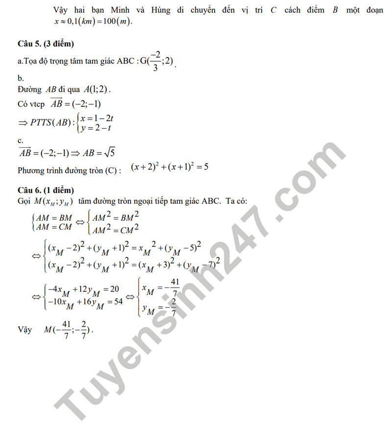De thi giua ki 2 mon Toan lop 10 nam 2024 - THPT Binh Tan (Co dap an)