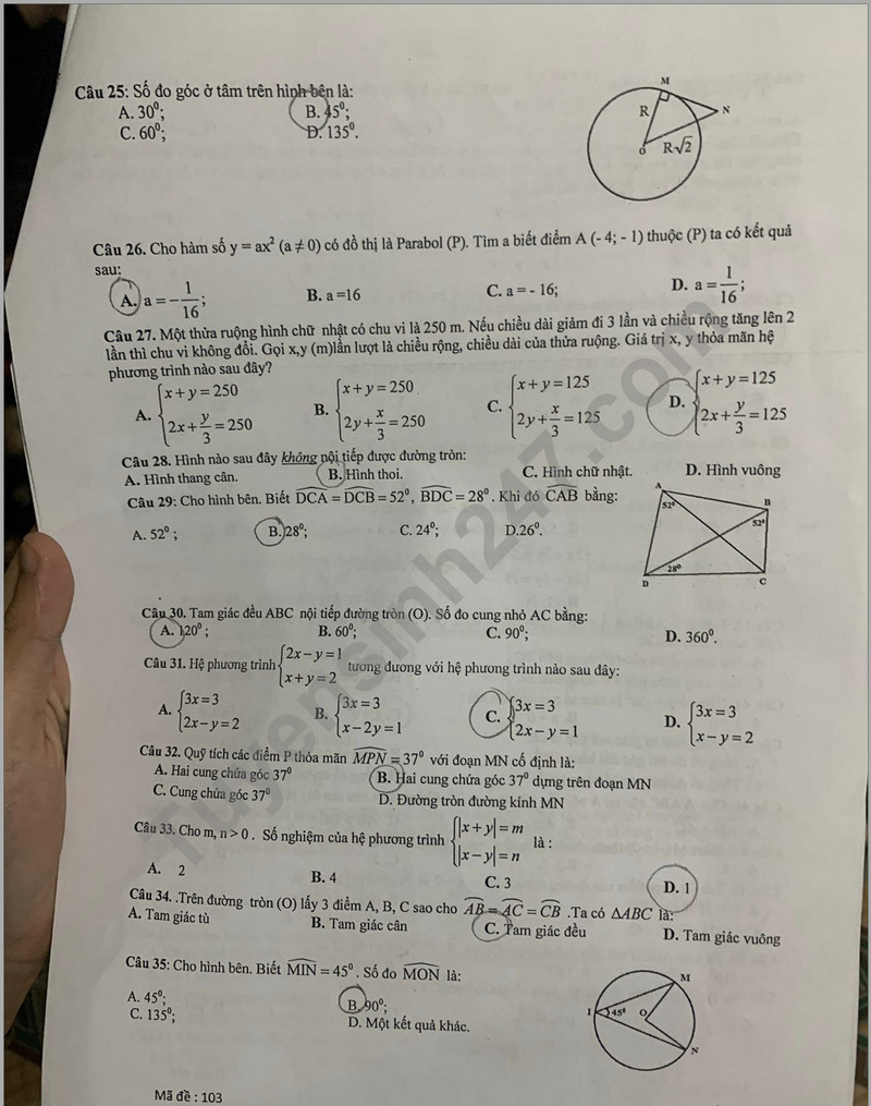 De thi giua ki 2 mon Toan lop 9 nam 2024 - TH& THCS Viet Thanh