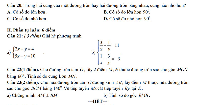 De thi giua ki 2 mon Toan lop 9 - THCS&THPT Vam Dinh 2024 (Co dap an)