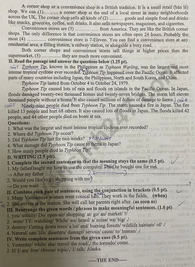 De thi giua ki 2 mon Anh lop 8 - So GD Bac Ninh 2024