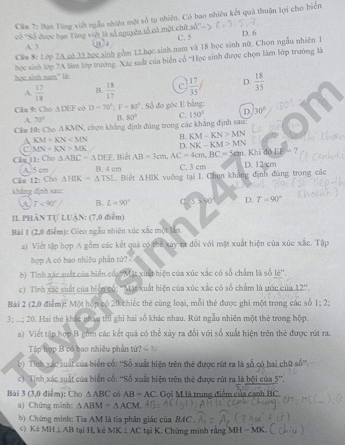 De giua ki 2 mon Toan lop 7 nam 2024 - THCS An Binh