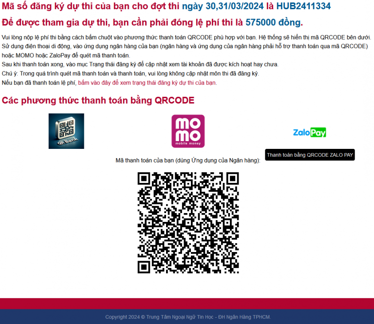 Huong dan dang ky du thi danh gia dau vao Dai hoc Ngan hang TPHCM 2024