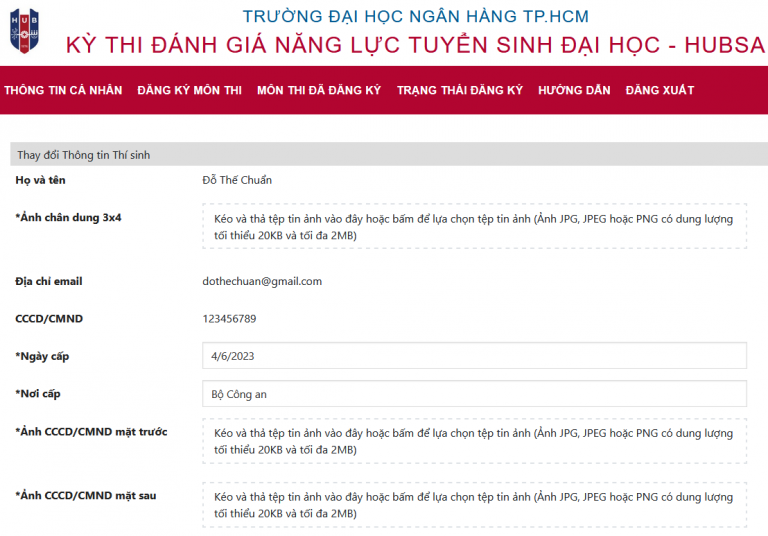 Huong dan dang ky du thi danh gia dau vao Dai hoc Ngan hang TPHCM 2024
