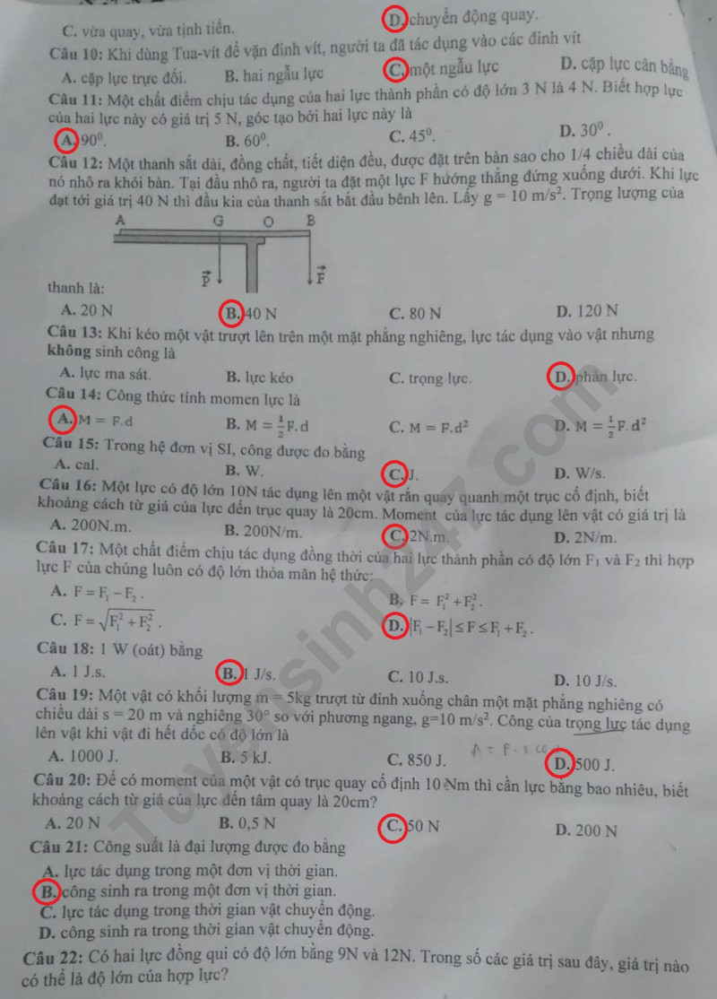De thi giua ki 2 mon Ly lop 10 nam 2024 - THPT Hoang Hoa Tham
