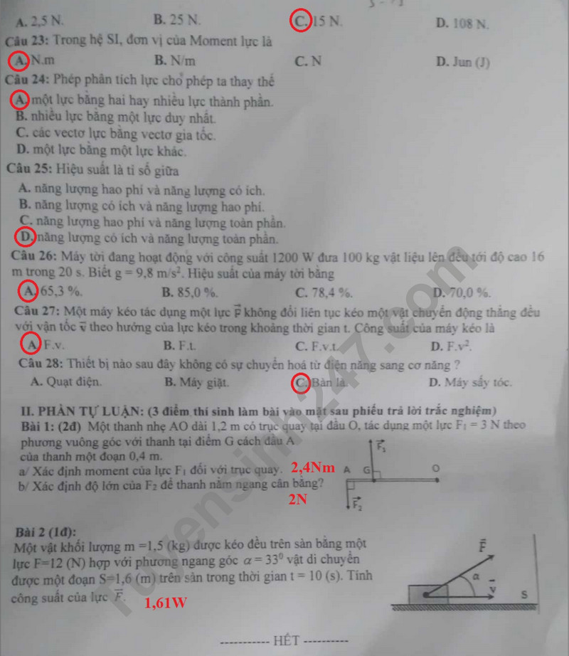 De thi giua ki 2 mon Ly lop 10 nam 2024 - THPT Hoang Hoa Tham