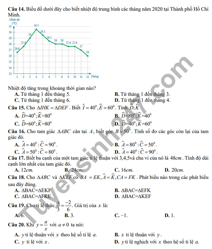 De thi giua ki 2 mon Toan lop 7 - THCS & THPT Vam Dinh 2024 (Co dap an)