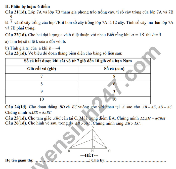De thi giua ki 2 mon Toan lop 7 - THCS & THPT Vam Dinh 2024 (Co dap an)