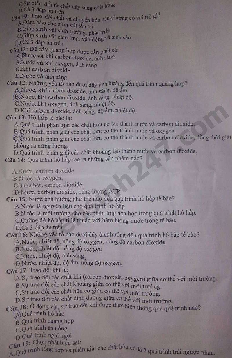 De thi giua ki 2 lop 7 mon KHTN 2024 - THCS An Ha