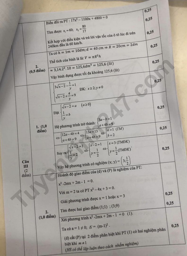 De thi ki 2 mon Toan lop 9 nam 2024 - Quan Cau Giay (Co dap an)