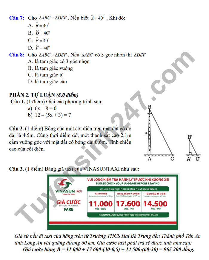 De thi ki 2 lop 8 mon Toan 2024 - THCS Hai Ba Trung (Co dap an)
