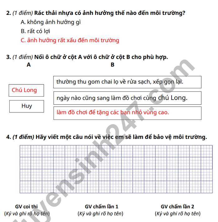 De thi ki 2 lop 1 mon Tieng Viet 2023 - TH Ai Mo B (Co dap an)