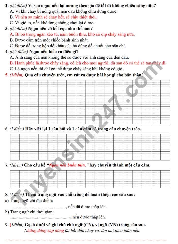 De thi ki 2 mon Tieng Viet lop 4 - TH Ai Mo B 2023 (Co dap an)