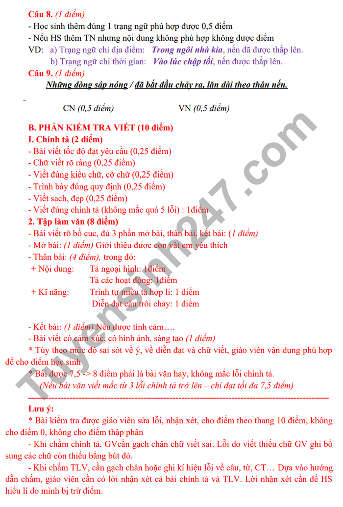 De thi ki 2 mon Tieng Viet lop 4 - TH Ai Mo B 2023 (Co dap an)
