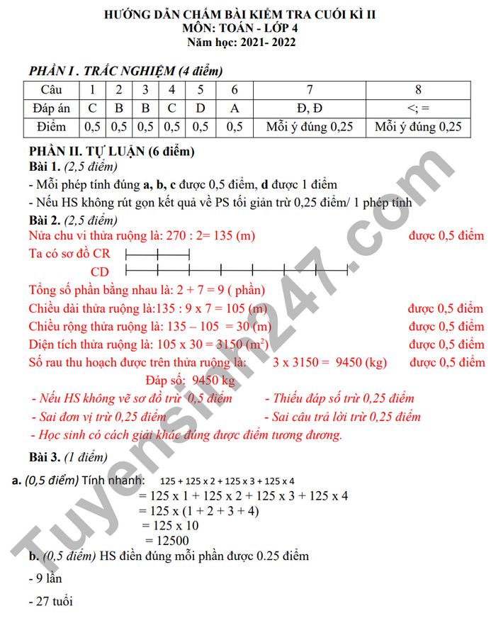 De thi ki 2 lop 4 mon Toan 2023 - TH Ai Mo B (Co dap an)