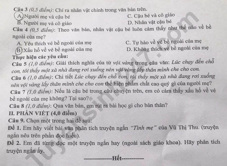 De thi ki 2 lop 8 mon Van 2024 - So GD Lang Son