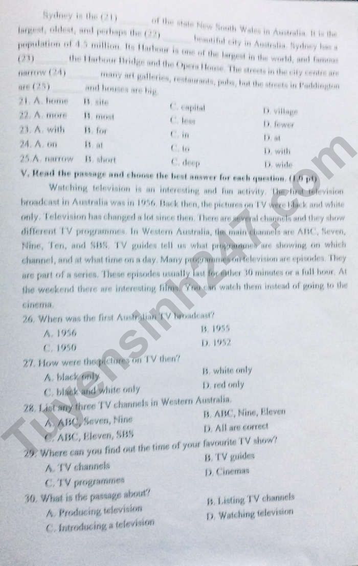De thi ki 2 mon Anh lop 6 nam 2024 - TP Hai Duong