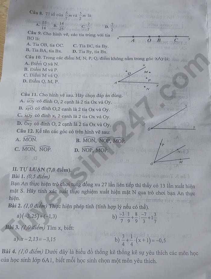 De thi ki 2 mon Toan lop 6 - THCS Le Quy Don 2024