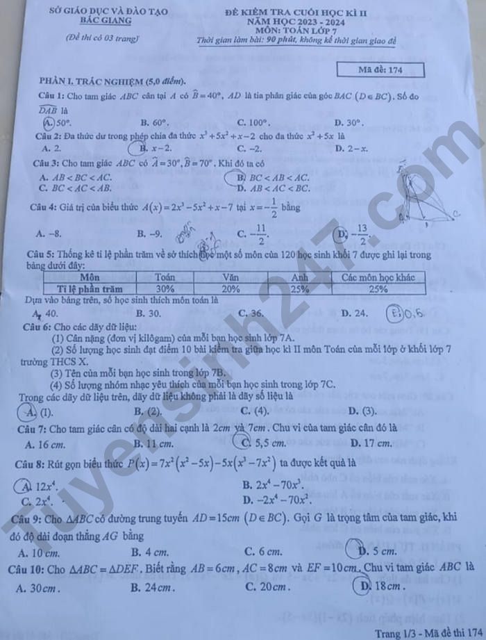 De thi hoc ki 2 mon Toan lop 7 - So GD Bac Giang 2024