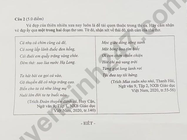 Dap an de thi vao lop 10 mon Van - Dong Nai 2024
