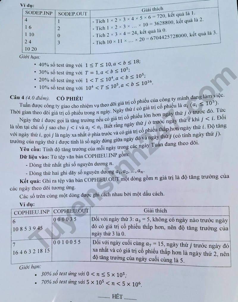 De thi vao lop 10 mon Tin chuyen Phan Boi Chau - Nghe An 2024