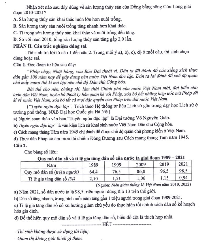 Ha Noi cong bo de minh hoa vao lop 10 nam 2025
