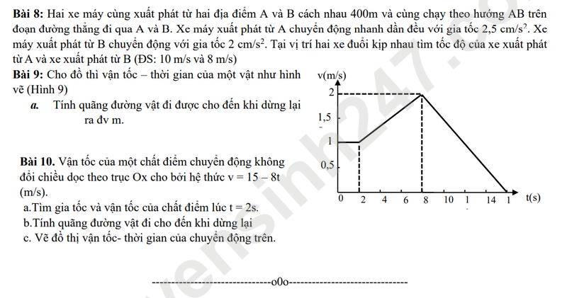 De cuong on tap giua HK1 lop 10 mon Ly - THPT Viet Duc 2025