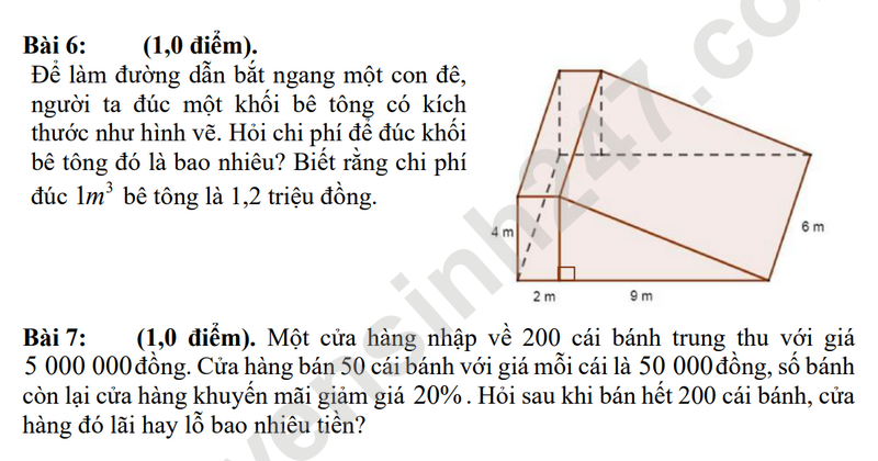 De thi giua HK1 lop 7 mon Toan - THCS Nguyen Hong Dao (De tham khao)