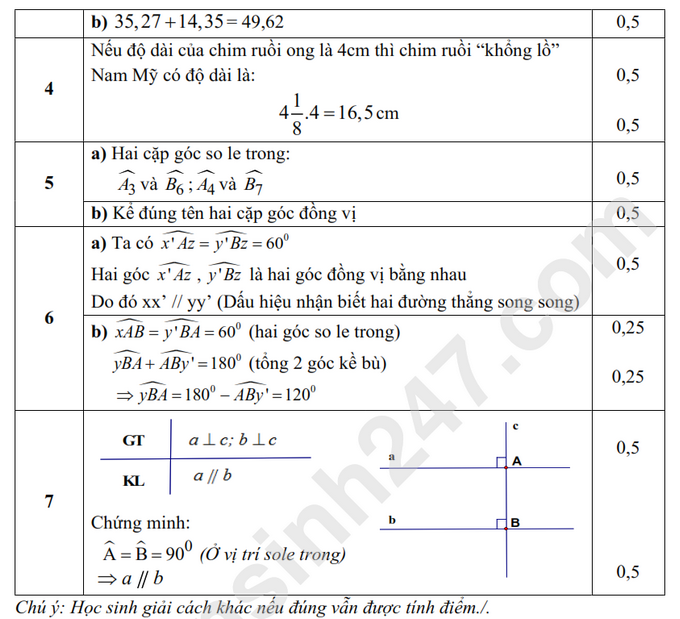 De thi giua ki 1 lop 7 mon Toan 2024 - THCS Dong Hung B (Co dap an)