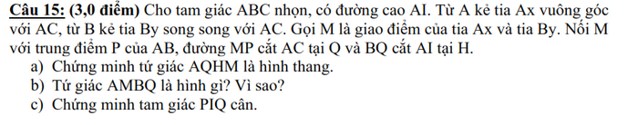 De thi giua ki 1 lop 8 mon Toan 2024 - THCS Dong Hung B (Co dap an)