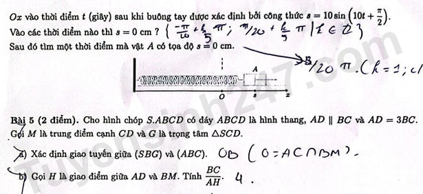 De thi giua ki 1 mon Toan lop 11 nam 2024 - Truong Pho thong nang khieu