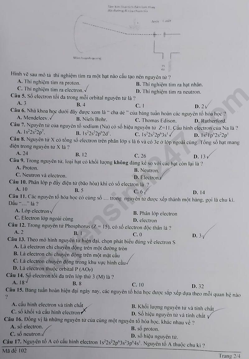 De thi giua HK1 lop 10 mon Hoa 2024 - THPT Tri An