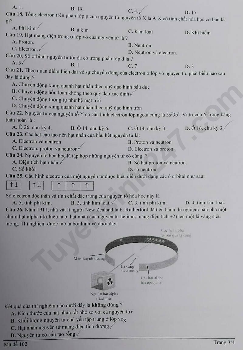 De thi giua HK1 lop 10 mon Hoa 2024 - THPT Tri An