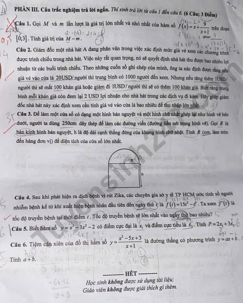De thi giua ki 1 lop 12 mon Toan 2024  - THPT Phan Dang Luu