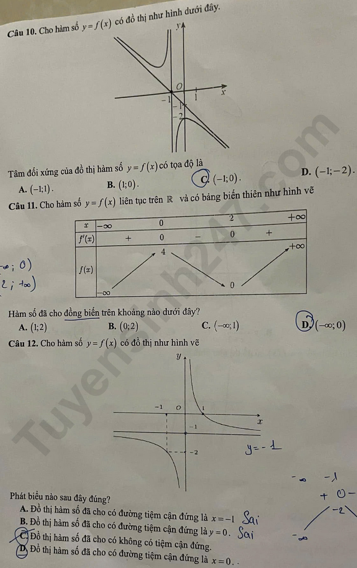 De thi giua ki 1 mon Toan lop 12 - THPT Chuyen Le Khiet 2024