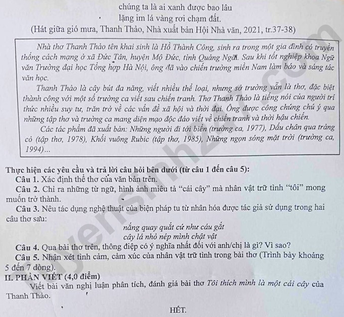 De thi giua HK1 lop 10 mon Van - THPT Tran Khai Nguyen 2024