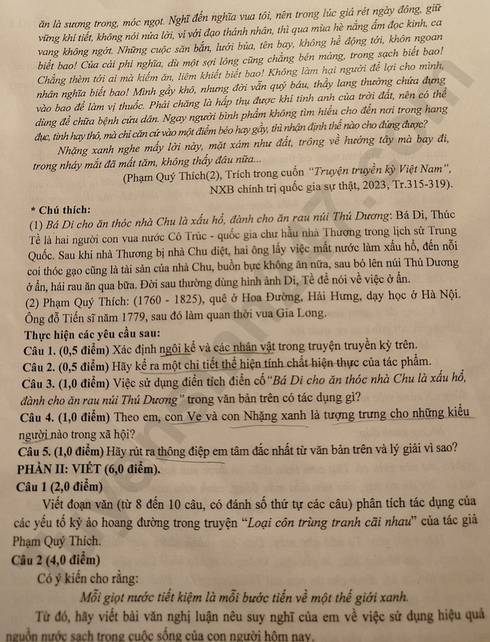 De thi giua ki 1 mon Van lop 9 - Huyen Giao Thuy 2024