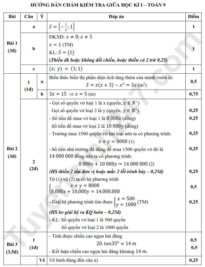 De thi giua ki 1 lop 9 mon Toan 2024 - THCS Nguyen Cong Tru (Co dap an)