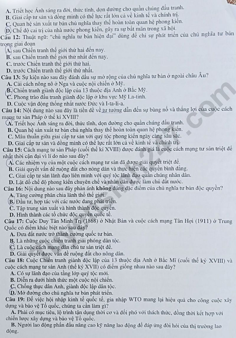De thi giua HK1 lop 11 mon Su - THPT Tac Van 2024