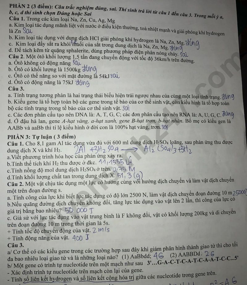 De thi giua HK1 lop 9 mon Khoa hoc tu nhien - THCS Ngo Quyen 2024