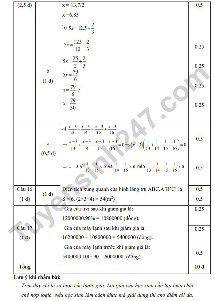 De kiem tra giua ki 1 mon Toan 7 THCS Phuc Loc 2024 - Co dap an