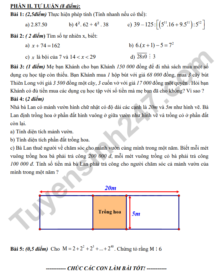 De kiem tra giua ki 1 Toan lop 6 THCS Thanh Quan 2024 (co dap an)
