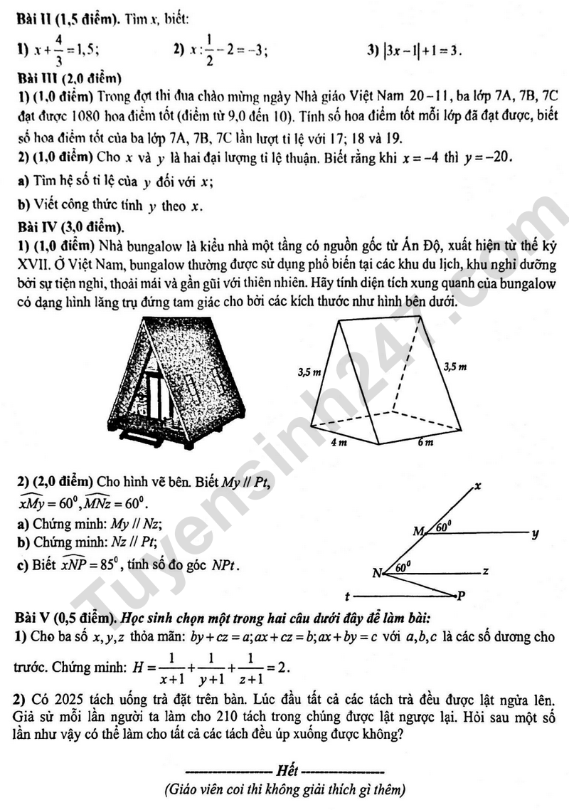De thi HK1 lop 7 mon Toan - THCS va THPT M.V.Lo-Mo-No-Xop 2024