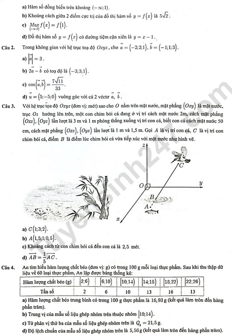 De thi HK1 lop 12 mon Toan - THPT Phuoc Thien 2024